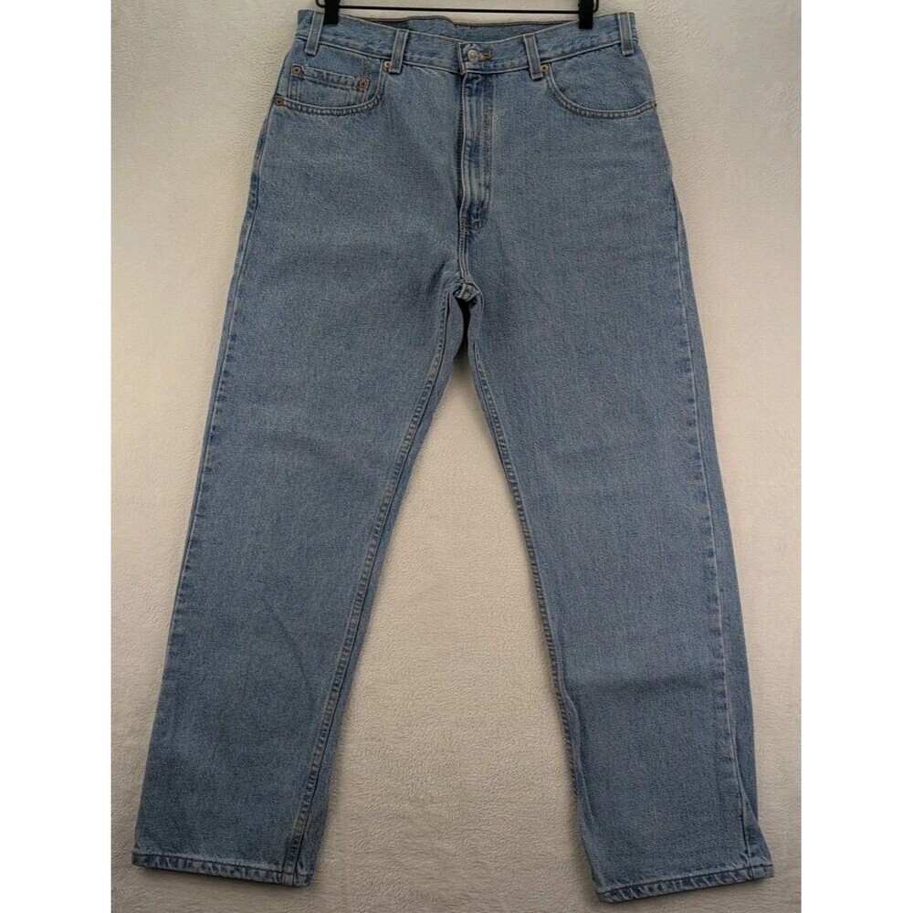 VTG Levi's 505 Regular Fit Straight Leg Paper Tag Jeans Men's 36x30 Light Wash